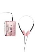 logo portable cassette player and headphones set