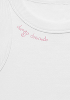 drop dead embroidered women's crop tank