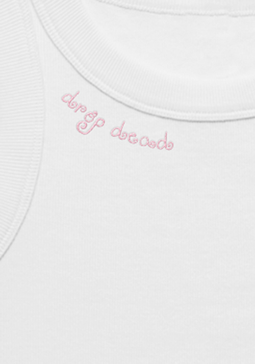 drop dead embroidered women's crop tank