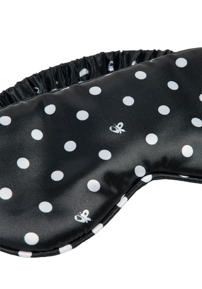 black polka dot OR pajama + sleepmask set