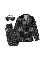 black polka dot OR pajama + sleepmask set
