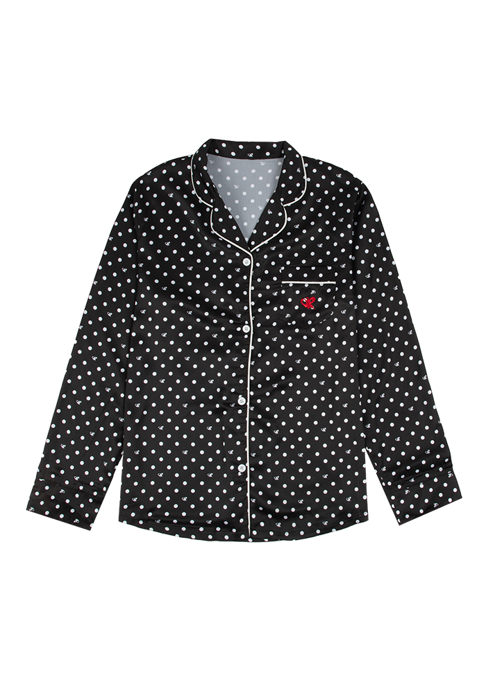 black polka dot OR pajama + sleepmask set