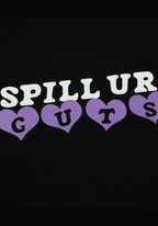 spill ur GUTS crop t-shirt in black