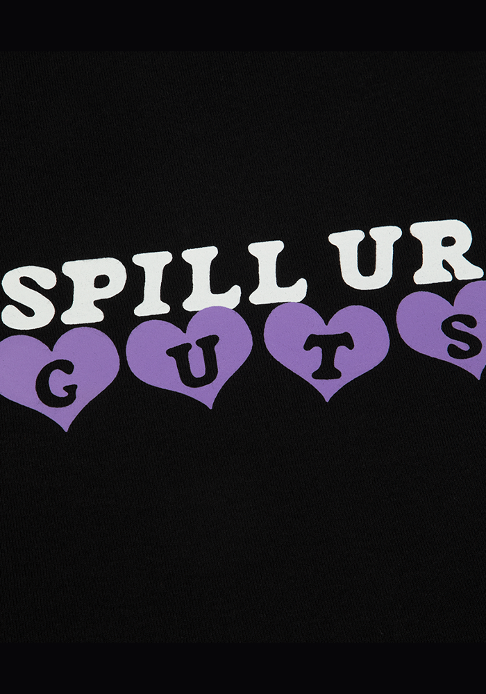 spill ur GUTS crop t-shirt in black