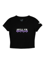 spill ur GUTS crop t-shirt in black