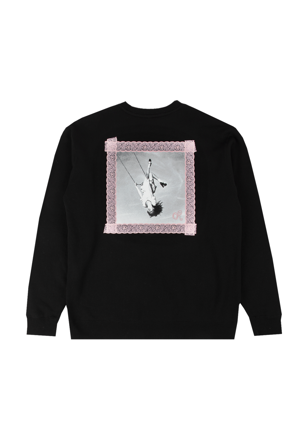 lace album cover embroidered crewneck