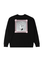 lace album cover embroidered crewneck