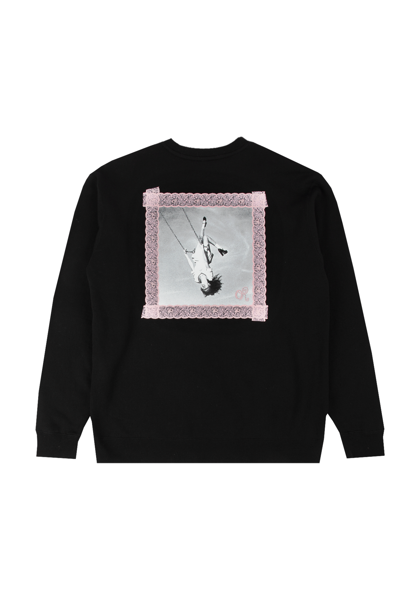 lace album cover embroidered crewneck