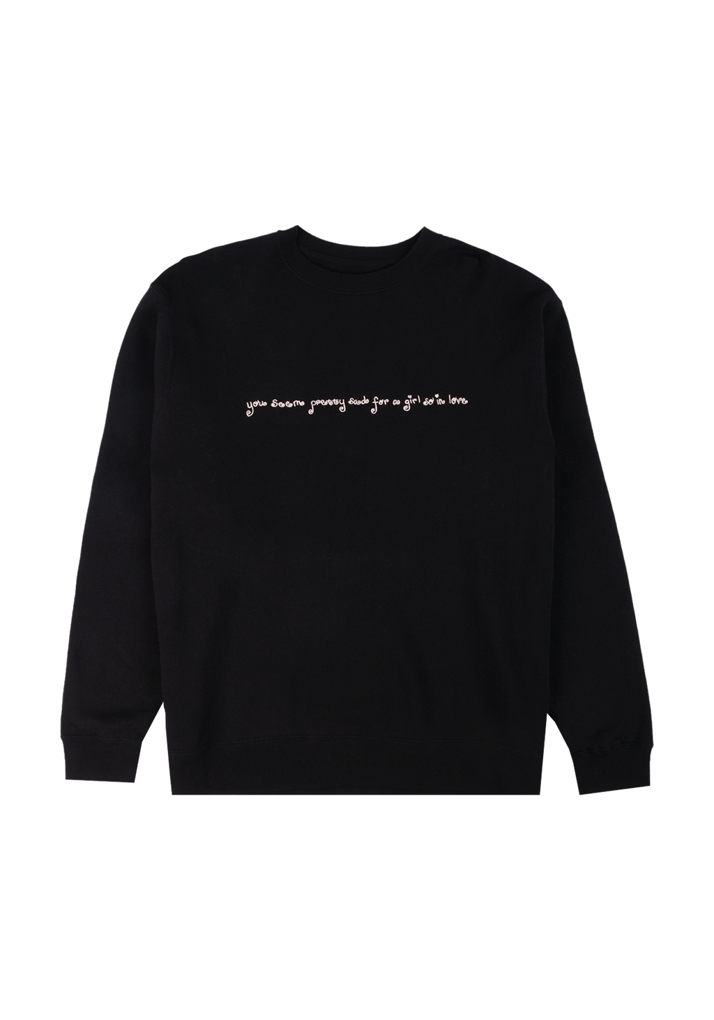 lace album cover embroidered crewneck