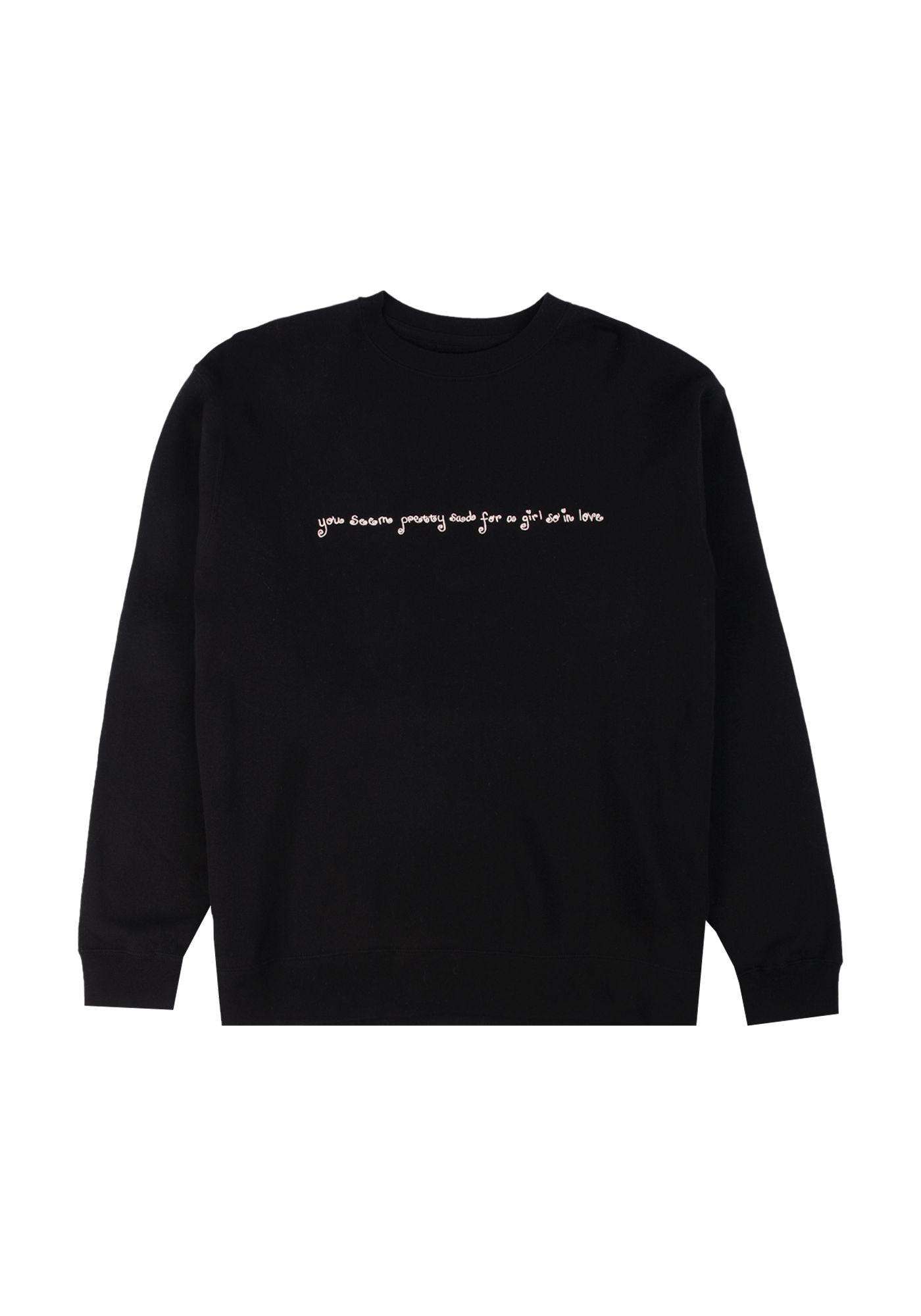 lace album cover embroidered crewneck
