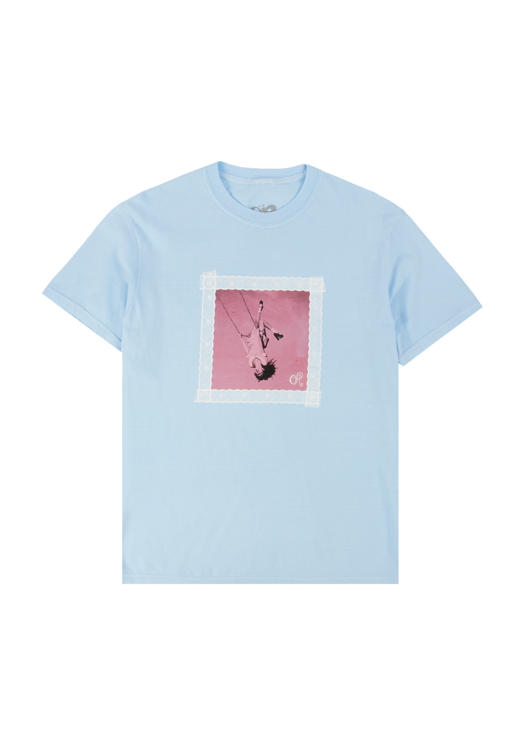 lace album cover oversized blue t-shirt