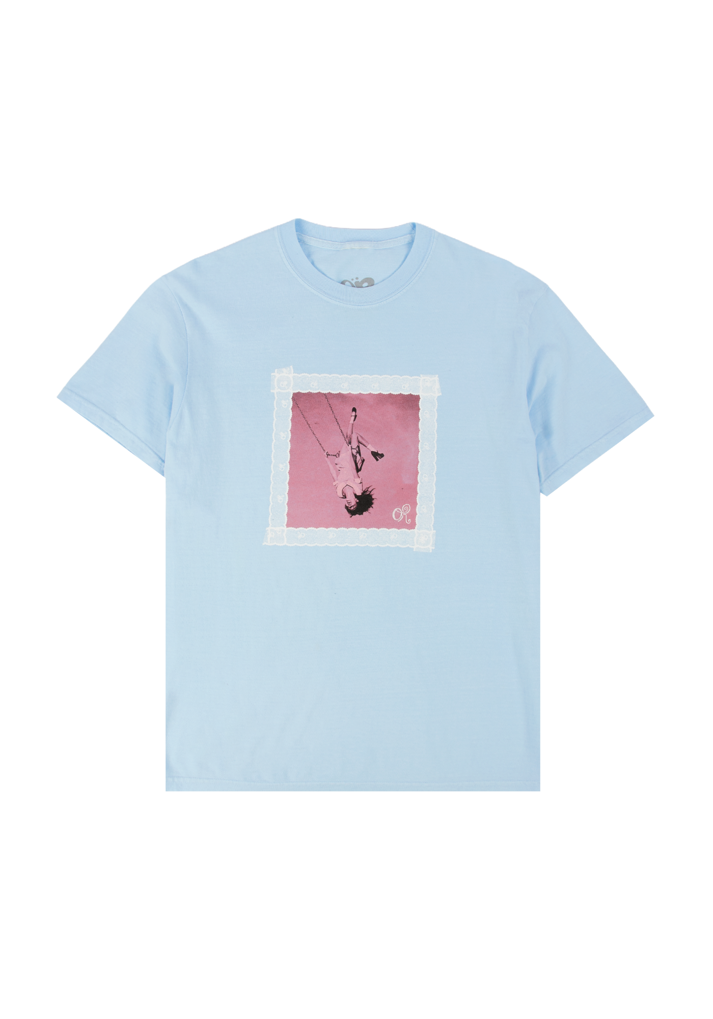 lace album cover oversized blue t-shirt