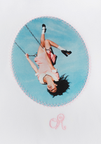 album cover stitched women's baby cropped raglan