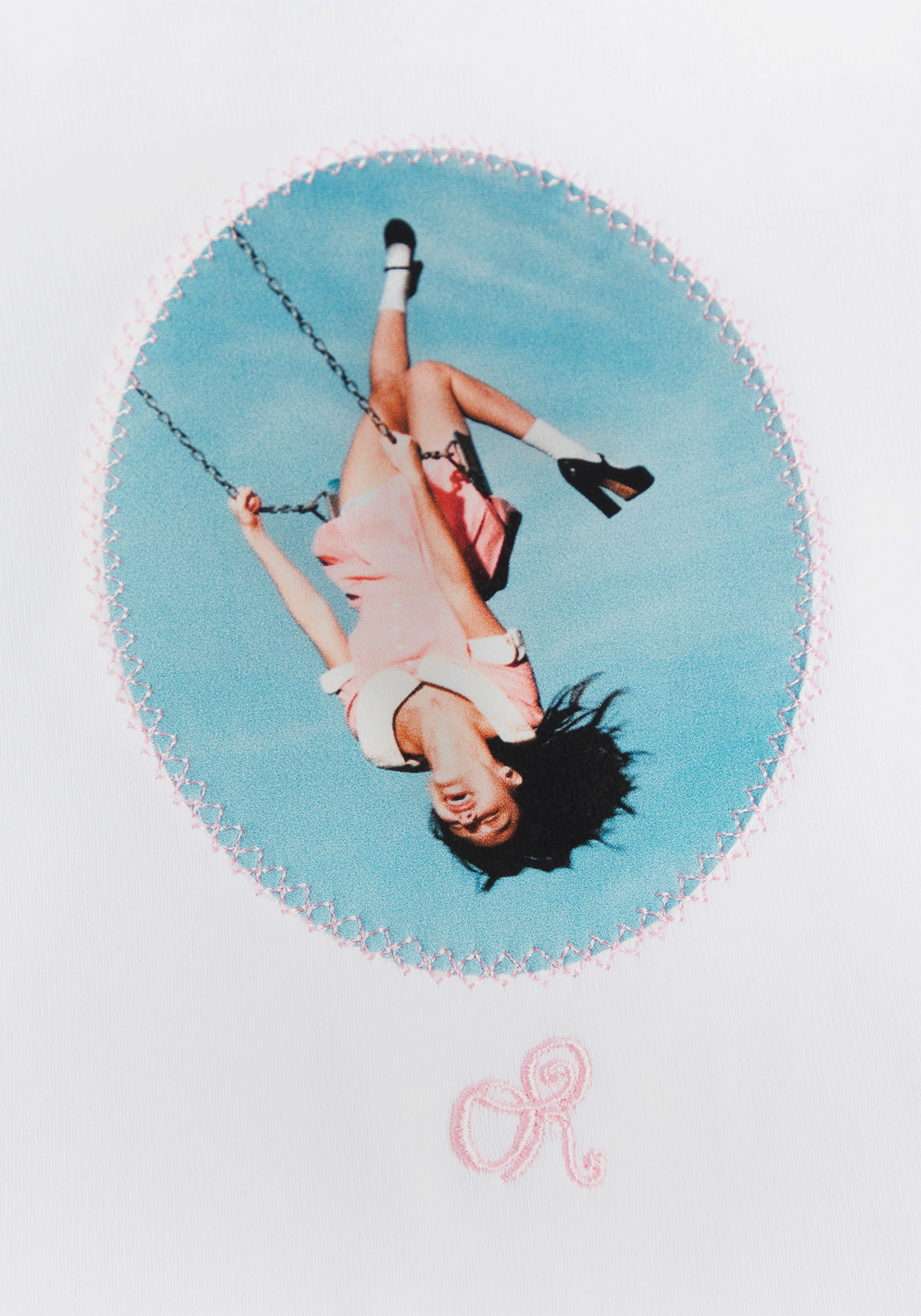 album cover stitched women's baby cropped raglan