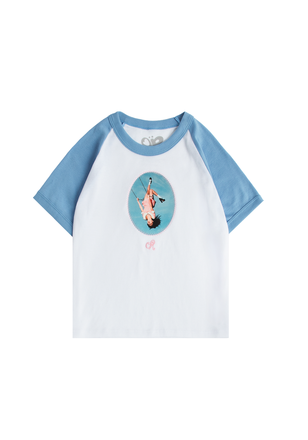 album cover stitched women's baby cropped raglan