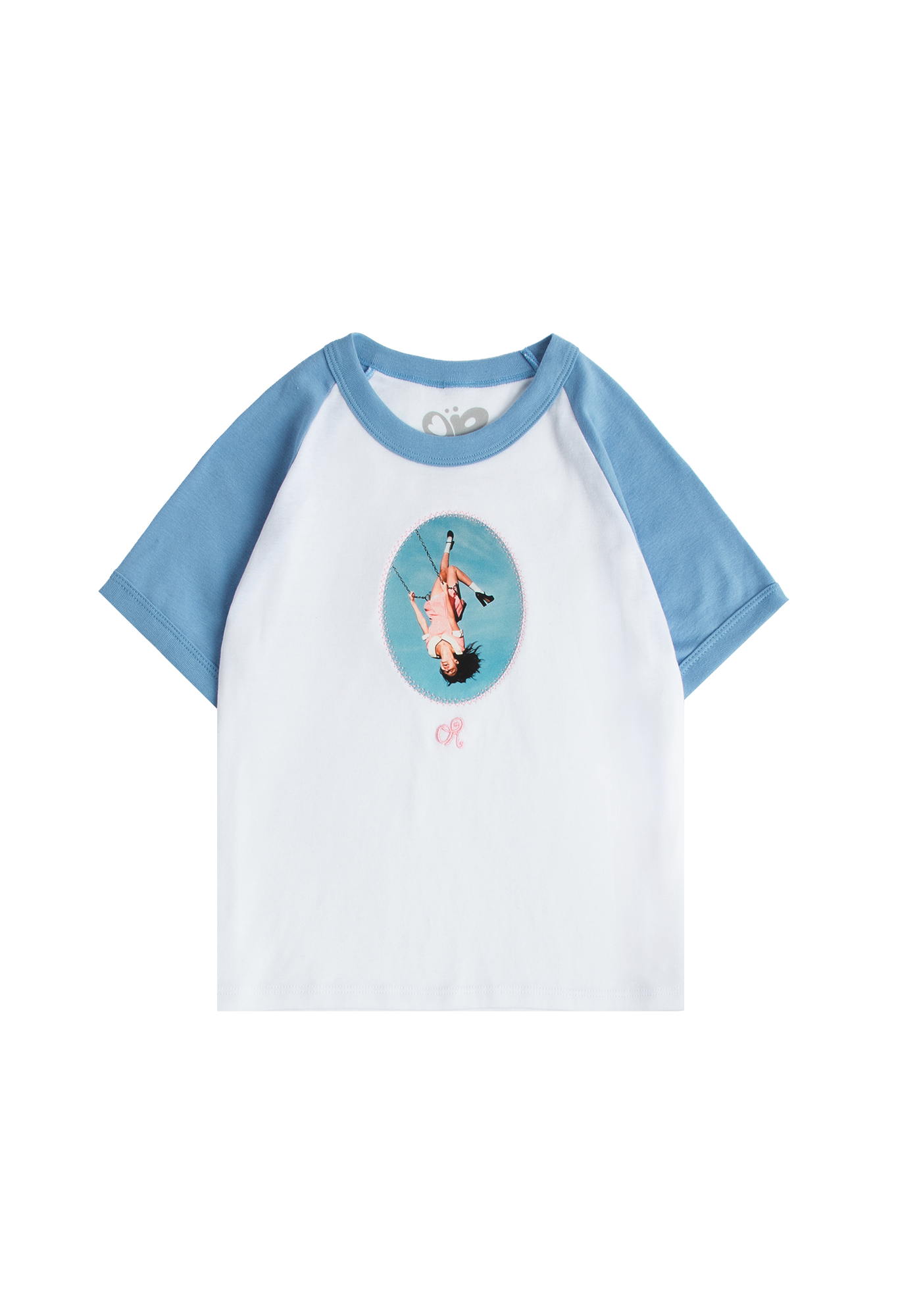 album cover stitched women's baby cropped raglan