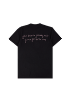 swing embroidered oversized black t-shirt