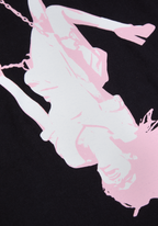 swing embroidered oversized black t-shirt