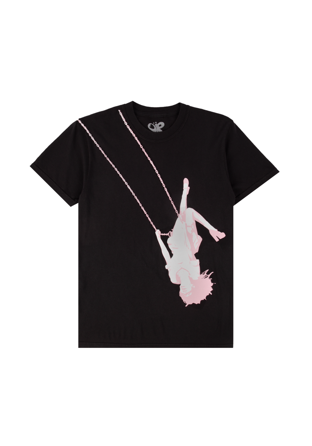 swing embroidered oversized black t-shirt