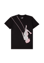 swing embroidered oversized black t-shirt