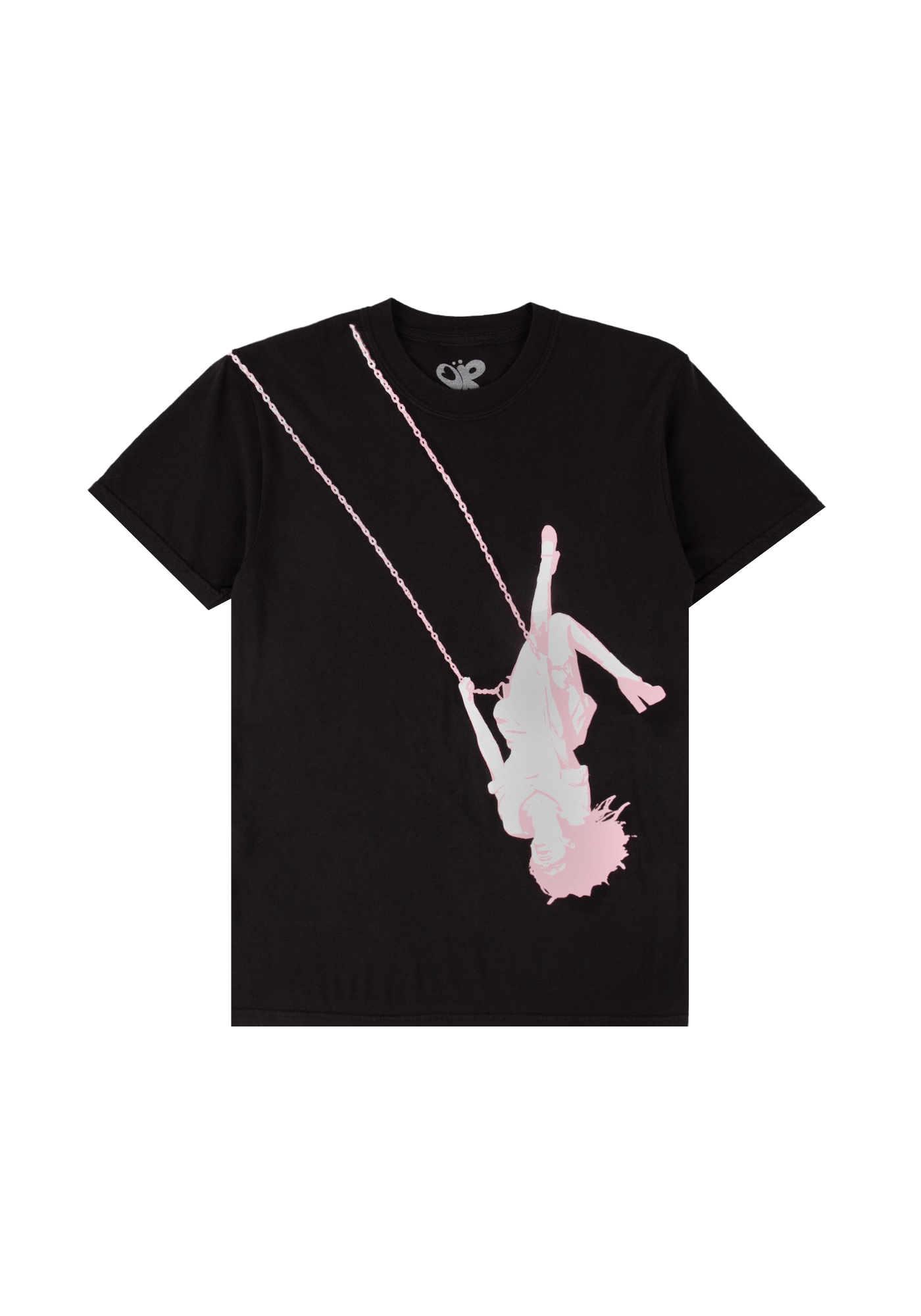 swing embroidered oversized black t-shirt