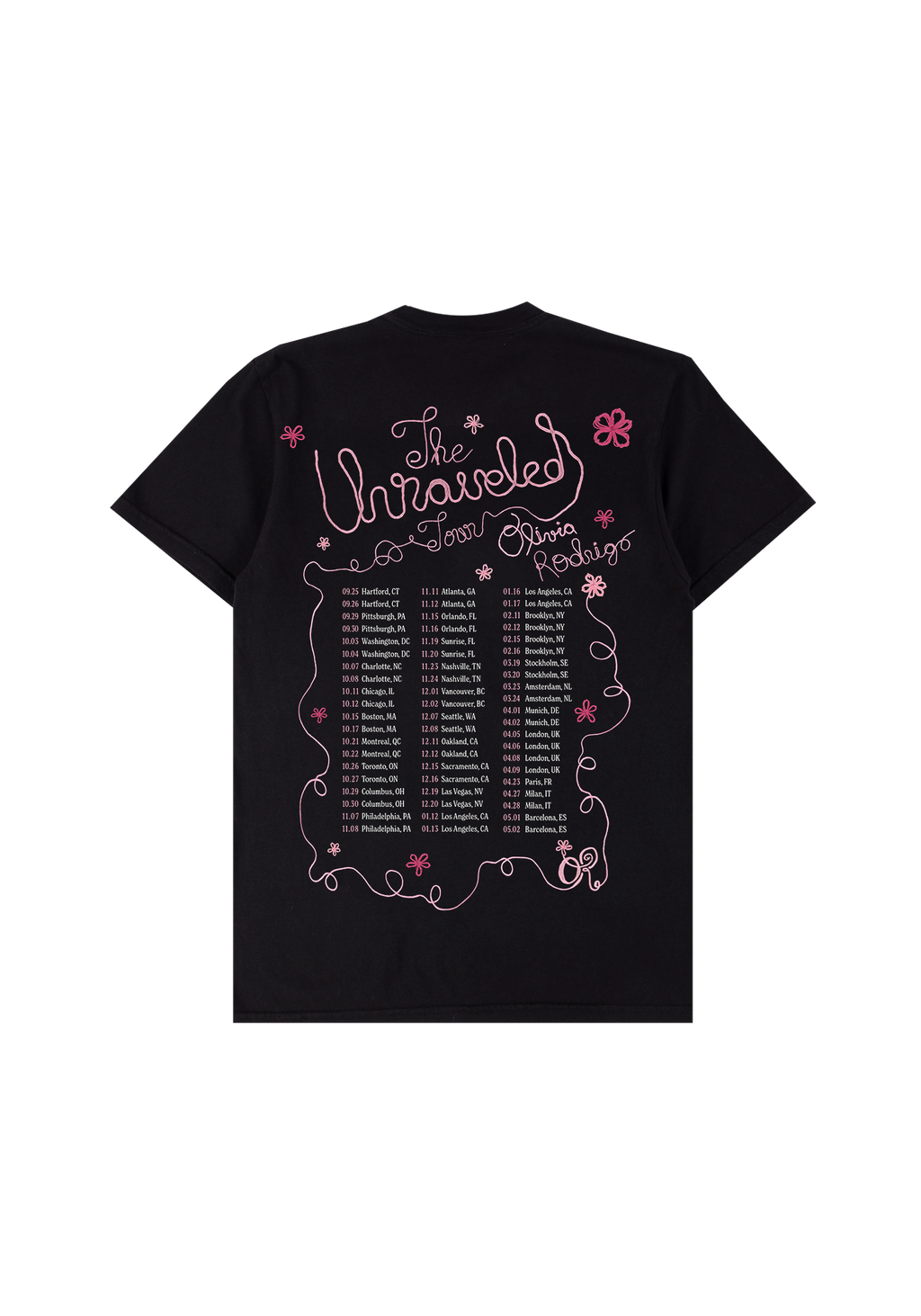 the unraveled tour t-shirt