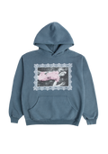 lace frame distressed hoodie