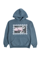 lace frame distressed hoodie