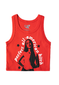 perfect all-american bitch crop tank in red