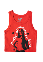 perfect all-american bitch crop tank in red
