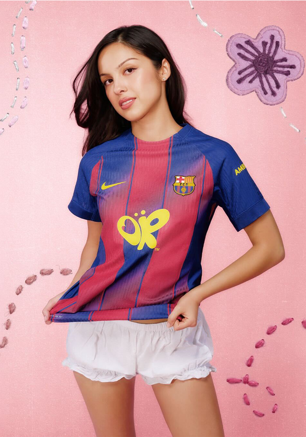 Limited Edition FC Barcelona x Olivia Rodrigo 25/26 men's home jersey signed by the starting line-ups of the men's El Clásico match (10/05) and the women's match vs. Levante UD (06/05)