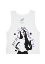 perfect all-american bitch crop tank in white